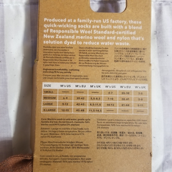 Patagonia  Men's Crew Socks  Cabin Gold  Merino Wool NWT Unisex - Picture 6 of 7